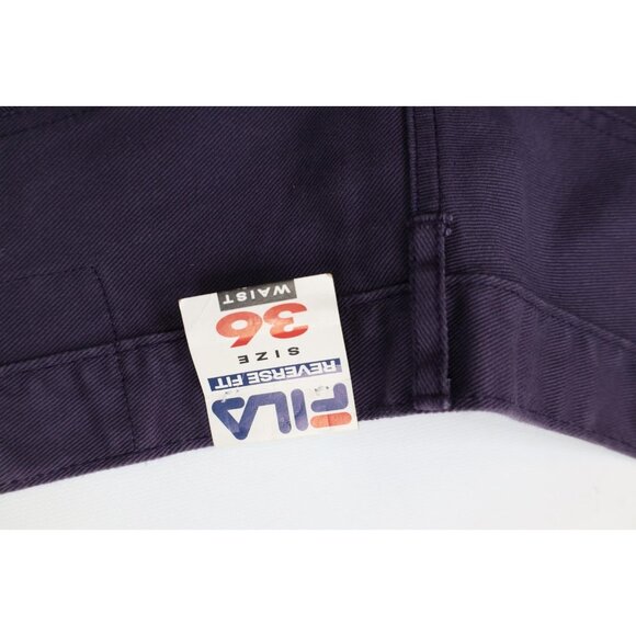 Deadstock Vintage 90s Fila Mens 36x34 Spell Out Baggy Skateboard Jeans Purple - Picture 13 of 13